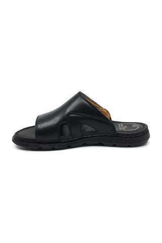 Luis Figo Deri Günlük Ortopedik Erkek Büyük Numara Terlik 39-49 Siyah