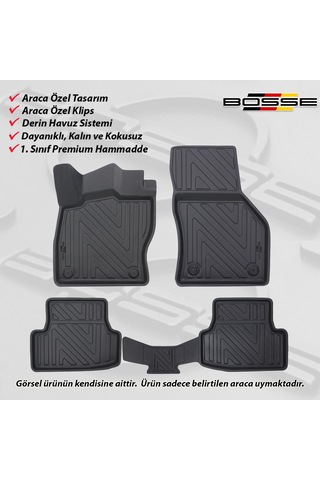 Seat Ateca Paspas Araca Özel 2016 Sonrası BOSSE 3D Havuzlu Oto Paspas