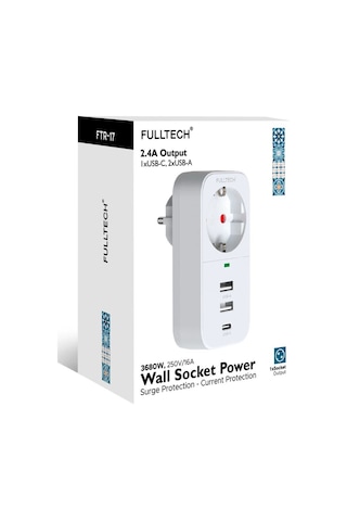 2.4a Çıkışlı 2xusb 1xtype-c Tekli Priz Ftr-17 0 M