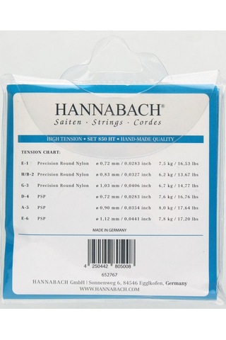 Hannabach 850ht Klasik Gitar Teli High Tension Solo Performans İçin İdeal
