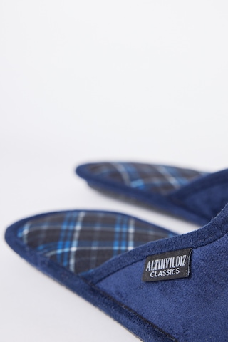 AC&Co / Altınyıldız Classics Erkek Lacivert-mavi Twigy Yumuşak Taban Ev Terliği Damat Çeyiz Lacivert - Mavi