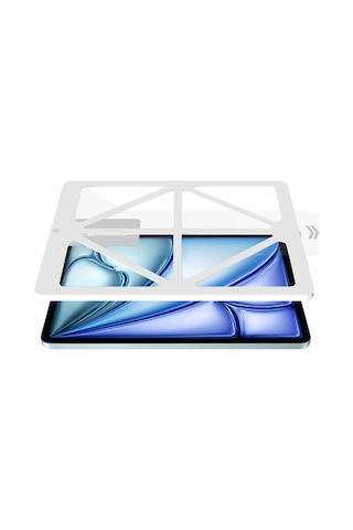 Apple Uyumlu iPad Air 13 2024 Caseworld Steel Shield Serisi Temperli Cam Ekran Koruyucu Kurulum Kitli
