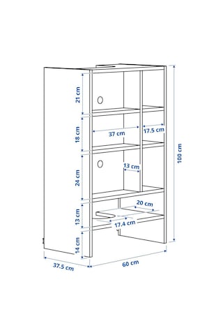 Aspiratör Dolabı İskeleti, Beyaz, 60x37x100 Cm Beyaz