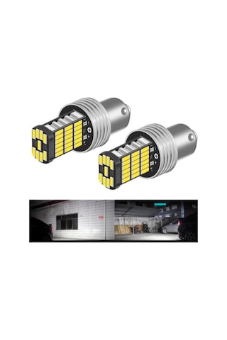 Sisa Ba15S 1156 P21W 45 Led Geri Vites Sinyal Stop Ampulü 2 Adet 1 Takım Beyaz