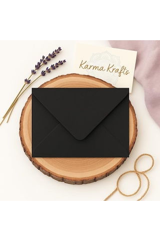 Siyah Davetiye Zarfı, Dayanıklı Mat Tebrik Kart Ve Mektup Zarfı Seti, 50 Adet, 13x18 Cm - 140 Gr