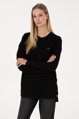 U.S. Polo Assn. Kadın Siyah Bisiklet Yaka Sweatshirt 50314194-VR046