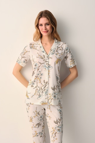Suwen Emma Gömlek Yaka Pijama Takımı Sh26640660b338 Ekru