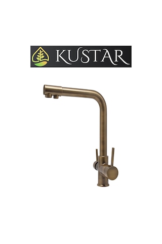 Kustar Antik Eskitme 3 Yollu Arıtma Çıkışlı Aç Kapa Sıcak Soğuk İçme Suyu Çıkışlı Mutfak Eviye Bataryası