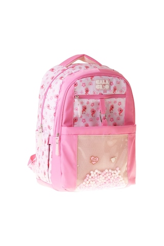 Calacilo Tiny Ayıcık Baskılı Pembe Kız Çocuk İlkokul Okul Sırt Çantası - Dört Bölmeli - C4062