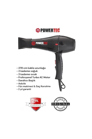 Powertec Tr-701 Saç Kurutma Makinesi - Siyah