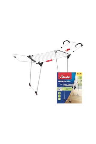 Vileda Premium 2in1 Masa Çamaşır Askılığı Alüminyum Teller Beyaz - 180 X 57 X 91 Cm Çok Renkli