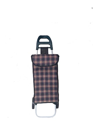 Tekerlekli Pazar Arabası Ve Çantası, Pazar Sepeti - Siyah Kırmızı