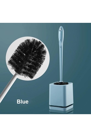 Mavi Wıkhostar Kıl Tuvalet Fırçası Duvara Monte Uzun Saplı Tuvalet Fırçası Kurutma Tutucu Banyo Depolama Banyo Temizleme Fırçası