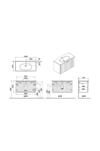 VitrA Root Groove 100 Cm Beyaz Kapaklı Banyo Dolabı Alt Modül Lav Çok Renkli