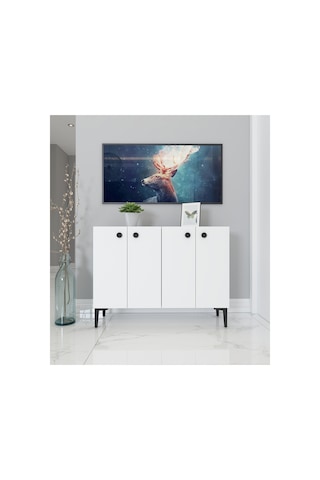 Ayça 100cm Konsol Çok Amaçlı Dolap Ayakkabılık Beyaz- Beyaz Beyaz-beyaz