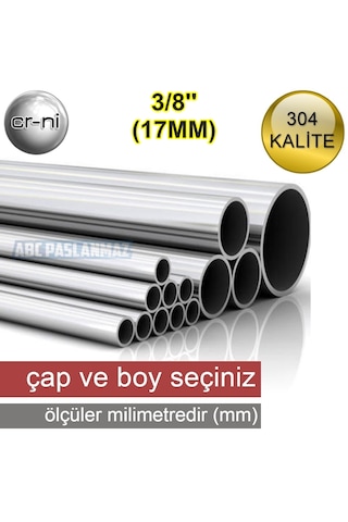 Çap: 17mm 3/8'' Paslanmaz Çelik Boru Krom 304 Kalite