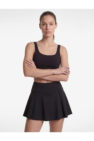 Koton Çapraz Askılı U Yaka Kolsuz Crop Spor Bluz Siyah 6sak30156nk