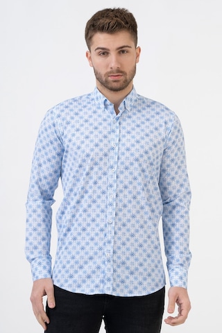 White Stone Barcelona G2311 Pamuklu Likralı Regular Fit Gömlek Desenli L Çok Renkli