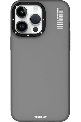 Apple Uyumlu iPhone 15 Pro Max Kılıf Buzlu Mat Tasarım Youngkit Hidden Sand Serisi Kapak Siyah