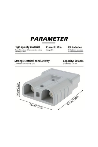 Meridiangoods Anderson 50a Soket Seti 12-24v Dc Hızlı Bağlantı 5 Parça
