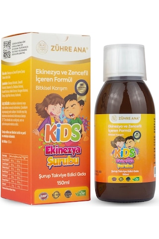 Zühre Ana Kids Ekinezya Şurubu Çocuklar İçin - Ekinezya ve Zencefil İçeren Şurup 150 ML