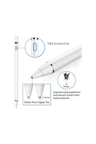 Pazly Universal Stylus Kalem - Saf Bakır Uç - Otomatik Kapanma - İos/android/windows Uyumlu - Kapasitif Dokunmatik