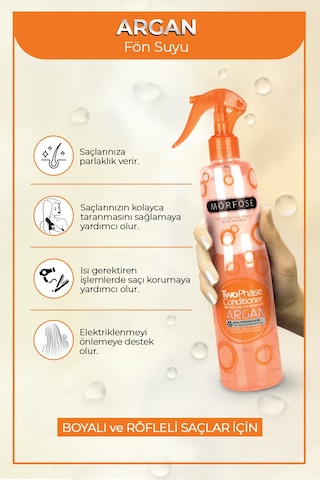 Morfose Argan İçeren Çift Fazlı Sprey Fön Suyu 400 ML