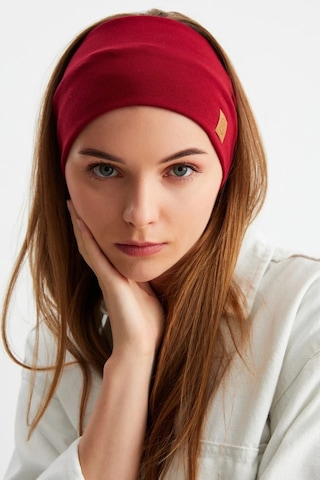 Kadın %100 Pamuklu Termal, Kaymaz, Terletmez, Ultra Hafif, Spor Saç Bandı Bandana - Tek Ebat / Beyaz-bordo Beyaz-bordo