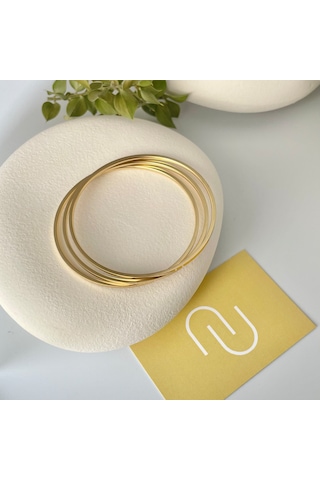 Paslanmaz Çelik Ajda Bilezik İnce Gold Kararmama Garantili Gold