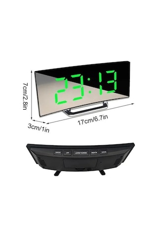 Trendooze Yaratıcı Tb Saat Led Kavisli İle Ekran Ekran Dijital Büyük Ayna Zm