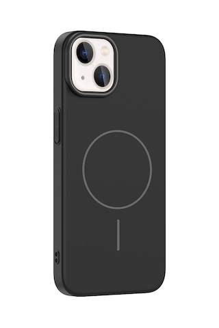 Apple Uyumlu iPhone 13 Uyumlu Kılıf Magsafe Şarj Özellikli Zore Ruby Silikon Kapak - Lacivert Lacivert -