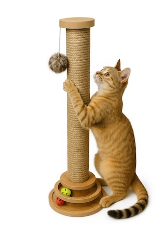Kedi Tırmalama Çubuğu Ve Oyuncağı - 64cm