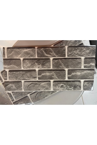 6 Adet Kendinden Yapışkanlı Dekoratif Esnek Köpük Beyaz Pvc Mermer Panel 60x30 0,18 Mkr Cm Mutfak Banyo Wc Gri