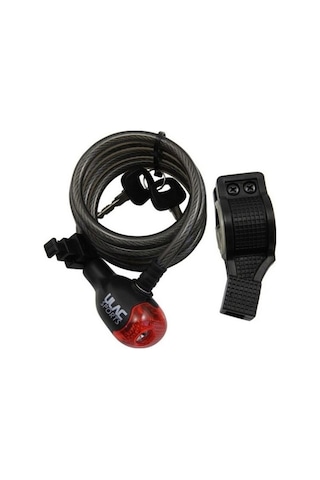 Ulac Pulsar Neo Flash Anahtarlı Sipral Kilit Işıklı (1500mm/8mm) Siyah