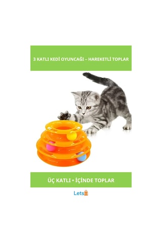 3 Katlı Kedi Oyuncağı Eğlenceli Turntable Kedi Oyunu