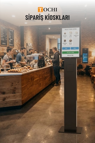 27 İnç Fhd Dokunmatik Ayaklı Self Servis Ödeme Ve Sipariş Kiosku Android 11