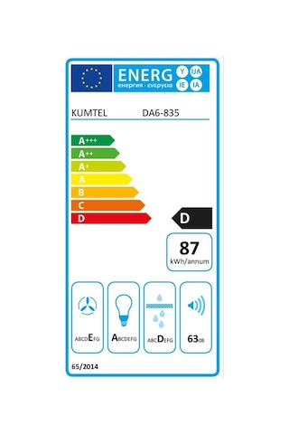 Kumtel DA6-835 Duvar Tipi 60 CM Davlumbaz