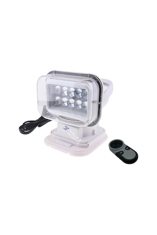 12v-24v Rojektör 50w Led Işık Beyaz 360c Dönerli-kumandalı Çakmak Fişli 230 220 133 Mm