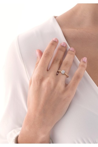 0,22 Karat Baget Pırlanta Yüzük-575