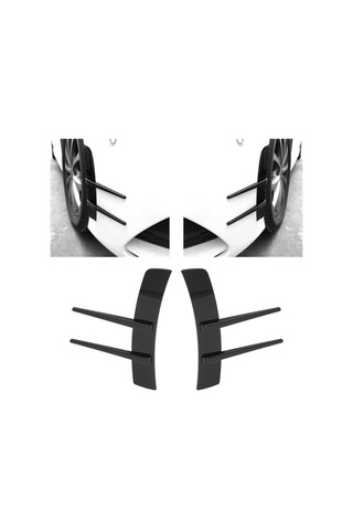 Wezone Abs Parlak Siyah Universal Araç Ön Tampon Yan Spoiler: Akış İyileştirici, Kolay Kurulum, Dayanıklı Malzeme