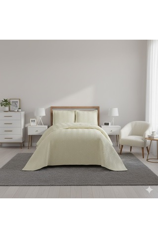 Nubuk Yatak Örtüsü Tek Kişilik Malta Krem Diğer