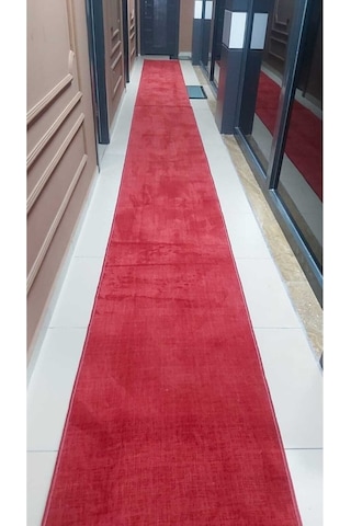 Yağmurser Halı Protokol Kırmızı Kaymaz Jel Taban Kesme Yolluk (428980924)