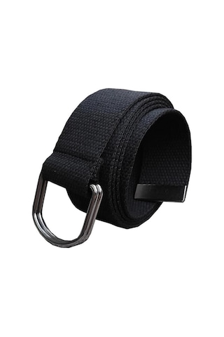 Unisex Spor Halka Tokalı Taktik Siyah Bez Kemer
