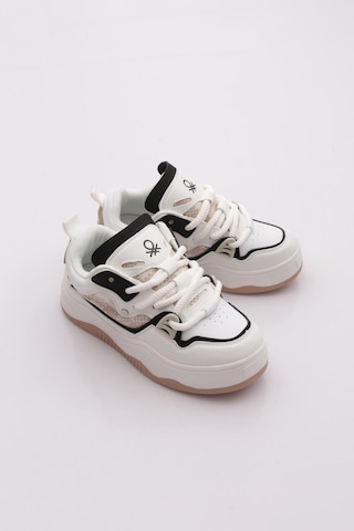 Benetton Bni-12157 Kadın Sneaker Ayakkabı Beyaz-siyah