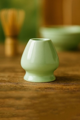 Seramik Chawan Matcha Çayı Köpürtme Kasesi Ve Whisk Matcha Tutucu Mt216 Yeşil