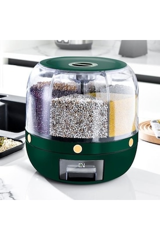 Pazly Yüksek Kapasiteli Beyaz Bölme Kavanoz - Dönen Ev Gereçleri Depolama Kutusu Beyaz