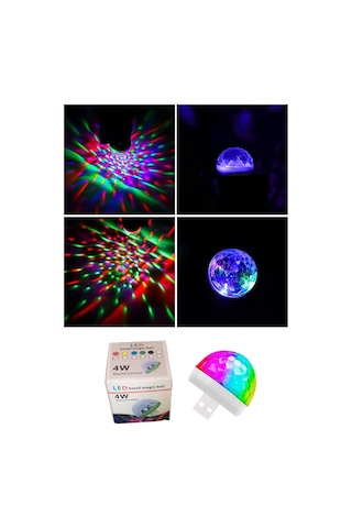 Rgb Usb Mini Disko Topu - Ses Sensörlü Renkli Led Parti Lambası