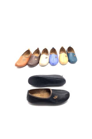 Deritarz Hakiki Deri Hac Umre Tavaf Patiği Ve Ev Ayakkabısı Siyah