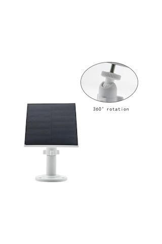 Beyaz 3m Type-c Kablolu 4w Güneş Panel Şarj Cihazı, Dönebilen Taşınabilir Güneş Şarj İstasyonu, Açık Hava Güvenlik Kameraları İçin, Montaj Braketi Ve Vidalar Dahil, Açık Hava Güneş Panelleri