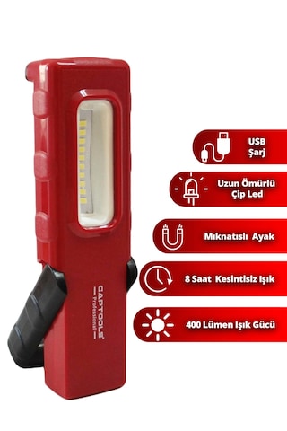 Şarjlı Led Fener Gplf01 Kırmızı